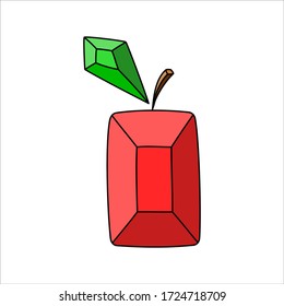 Abstracta manzana. Fruta de cristal. Ilustración vectorial.