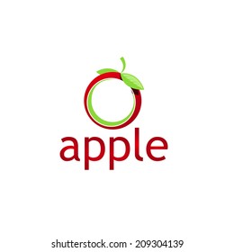 Abstract Apple Design Concept Gardening, Health Vector Logo Design Template