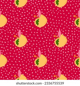 Resumen de las manzanas sin fisuras. Ornamento de frutas. Diseño para tela, impresión textil, superficie, envoltura, cubierta, tarjeta de saludo. Ilustración vectorial vintage