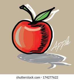 THE ABSTRACT OF APPLE HAND - DRAWN