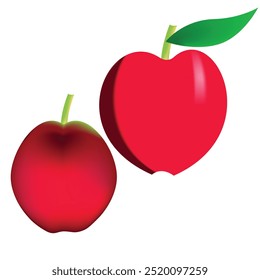 Ícone de maçã abstrato em um fundo branco, ícone de fruta facilmente editável para o seu design, arte vetorial 