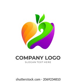 abstract apple logo design, 3d colorful style