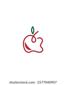 abstract apple logo, modern simple apple logo design illustration