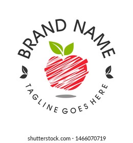 Abstract Apple, Red Apple Logo Design