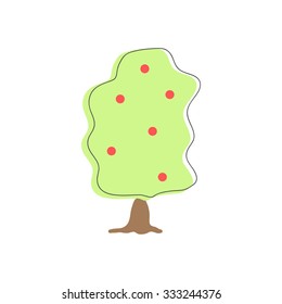 abstract apple tree icon. concept of foliage, grow, fruit garden, botany, freshness, arbor, greenery. isolated on white background. flat style trend modern logotype design vector illustration