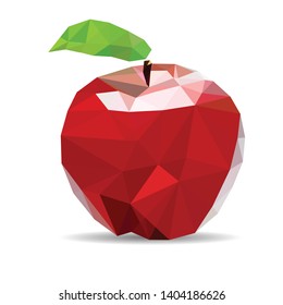 Abstract apple. Triangulation. Fresh isolated on white. With clipping path. Vector. Design element for the Internet, applications, analytics, promotion, marketing, SMM, CEO, business