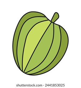 Abstract apple. Vector illustration in doodle style. Isolated on white background