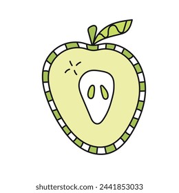 Abstract apple. Vector illustration in doodle style. Isolated on white background