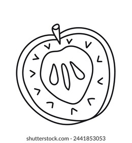 Abstract apple. Vector illustration in doodle style. Isolated on white background