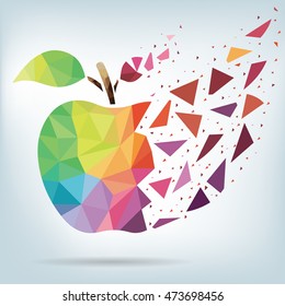 Abstract apple. Vector illustration, polygonal design