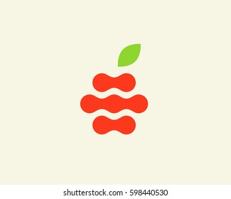 Abstract apple vector logo design template. Fruit fresh organic logotype. 