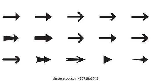abstract application arrow collection. arrows button black click cute down forward digital direction. arrow icon sign symbol art design. 