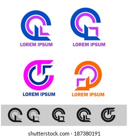 Abstract apps and business icon set 