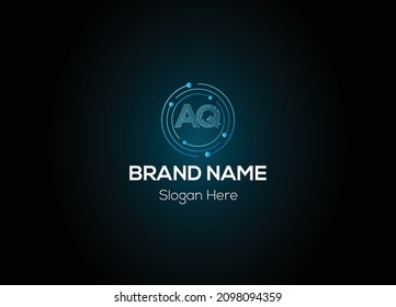 Abstract AQ letter modern initial logo design	