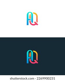 Resumen AQ, QA, A, Q letras abstractas monograma del logotipo.