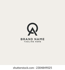 Abstract AQ QA letter logo design. Flat vector logo design template element.
