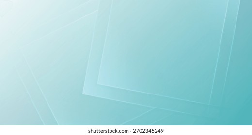 Abstract Aqua Blue Background with Transparent Squares for Modern Design or Presentation