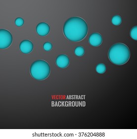 abstract aqua blue circle round bubbles on dark grey background. aqua Blue colored infographic web design, icon elements.