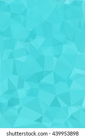 Abstract Aqua Blue Geometric Background Consisting Of Colored Triangles. Low Poly Pattern, Vertical Format.