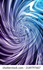 Abstraktes Aqua Blau und rosafarbene Geometrische Muster mit Wellen. Stripte Spiraltextur. Hypnotische Psychedelische Illusion. Vektorgrafik. 3D-Illustration