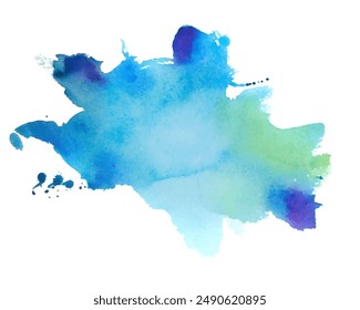 abstract aqua green and blue watercolor liquid splatter background vector 