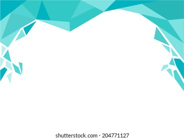 Abstract Aqua Green side Low Poly mesh frame