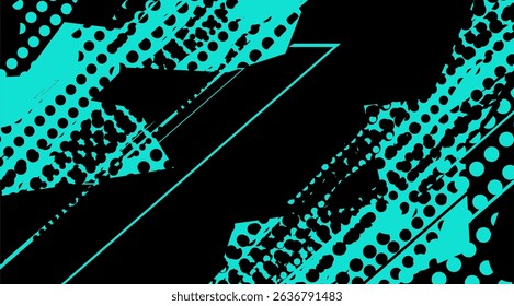Abstract aqua halftone on black background - ideal for website backgrounds
