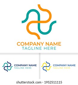 Abstract Aqua and Orange logo design. Good for your business brand identity. Abstract Background with Orange and Aqua background.