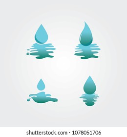 Abstract aqua water logos set. Wave geometric logo vector illustration. Nature elements, alternative energy and renewable energy logo. Aqua logo design template