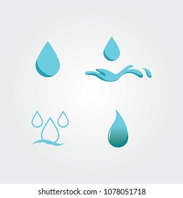 Abstract aqua water logos set. Wave geometric logo vector illustration. Nature elements, alternative energy and renewable energy logo. Aqua logo design template