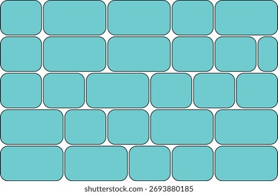 Abstrato aqua e branco padrão com retângulos arredondados para fundos e desenhos criativos mostrando textura moderna e formas geométricas únicas com bordas suaves
