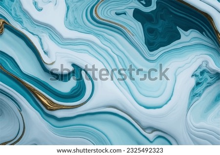 Abstract aquamarine marble wave texture in vector illustration. Aquamarine ebb and flow color