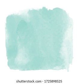 Abstract Aquamarine Watercolor Stain. Aquamarine Watercolor Vector Background.