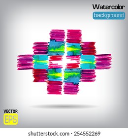 Abstract aquarelle object on a background. Vector illustration.