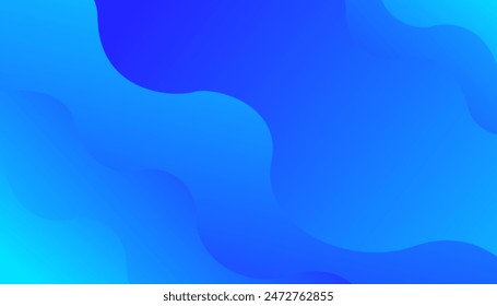 Abstract Aquatic Elegance Contemporary Blue Wave Gradient. Vector abstract modern graphic design for template, Eps10 vector