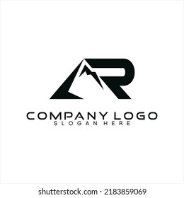 Abstract AR letter template logo vector with mountain concept