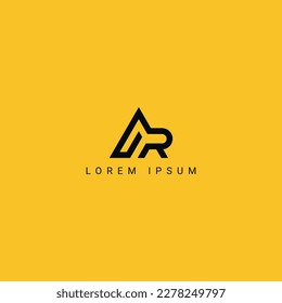 Abstract AR RA letter simple minimal style business logo design vector element