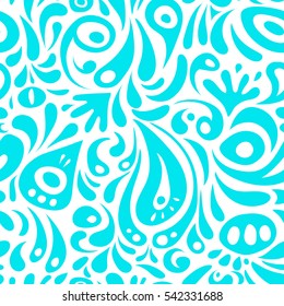 Abstract arabesque background for greeting card, presentation or wedding invitations. Traditional vector gothic damask background. Blue seamless background flower ornament pattern.