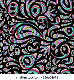 Abstract arabesque background for greeting card, presentation or wedding invitations. Traditional vector gothic damask background. Seamless background doodle ornament pattern.