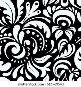 Abstract arabesque background for greeting card, presentation or wedding invitations. Traditional vector gothic damask background. Neutral seamless background doodle ornament pattern.
