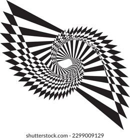 Abstract arabesque bird projection square plaid designer cut