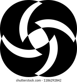 Abstract Arabesque Fan Spinder Design black on transparent background