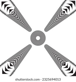 Abstract arabesque four towers lift like project square plaid designer cut