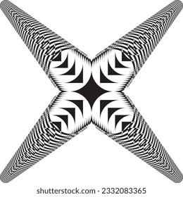 Abstract arabesque four towers IN ONE lift like project square plaid designer cut