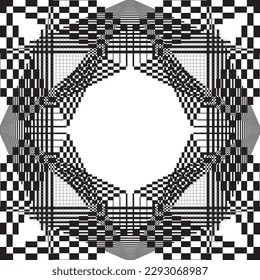 Abstract arabesque mirror frame structure project black on on transparent background designer cut