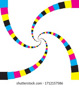 Abstract Arabesque Multiple Perspective color swatches CMYK on transparent background