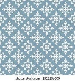 Abstract arabesque ornament on gray background. Seamless pattern, vector illustration