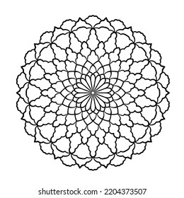 Resumen de ornamento arabesco. Patrón de Mandala de encaje elegante redonda. Coloreando la página del libro. 