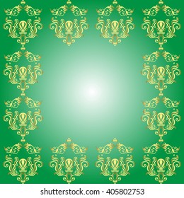  Abstract arabesque pattern for Greeting card, presentation or wedding invitations.  Damask flowers ornament Background. Vector illustration.
