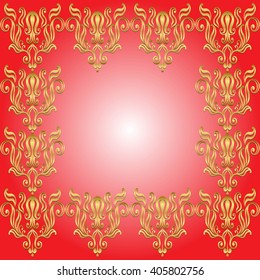  Abstract arabesque pattern for Greeting card, presentation or wedding invitations.  Damask flowers ornament Background. Vector illustration.
